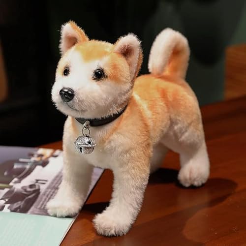 GagaLu Akita Hund Plüschtier ausgestopft lebensecht Shiba Inu Welpenpuppe weiches Kissen Familiendekoration Geburtstagsgeschenk 30CM 4 von GagaLu