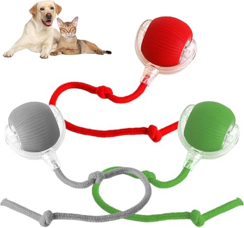 Gahwa Interaktives Katzenballspielzeug, Interaktives Katzenspielzeug mit USB,Hundeballspielzeug,Intelligente Hindernisvermeidung Katzenspielzeug Elektrisch Ball,Hundeballspielzeug (Green+Red+Gray) von Gahwa