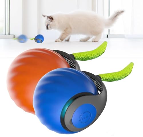 Gahwa Speedy Tail 2.0, 2025 New Speedy Tail Katzenspielzeug, König des interaktiven Katzenspielzeugballs, Automatisches Katzenspielzeug, lindert Ängste (Blue+Orange) von Gahwa