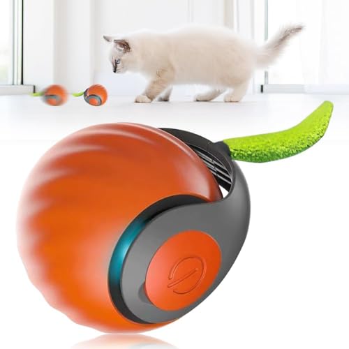 Gahwa Speedy Tail 2.0, 2025 New Speedy Tail Katzenspielzeug, König des interaktiven Katzenspielzeugballs, Automatisches Katzenspielzeug, lindert Ängste (Orange) von Gahwa