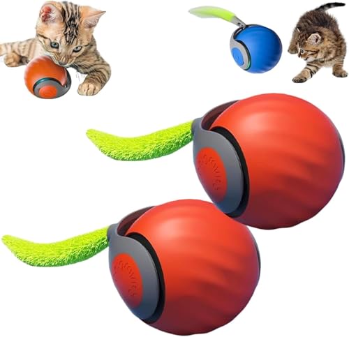 Gahwa Speedy Tail 2.0, 2025 New Speedy Tail Katzenspielzeug, König des interaktiven Katzenspielzeugballs, Automatisches Katzenspielzeug, lindert Ängste (Orange-2PCS) von Gahwa