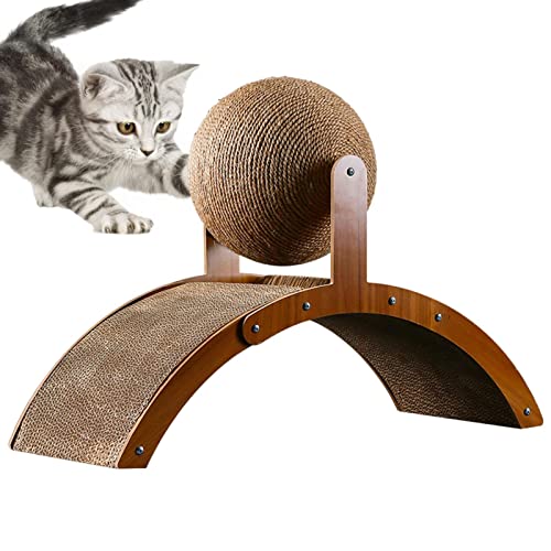 Katzenkratzer, Bogen, vertikaler Karton, Kätzchen-Kratzmatte, Wandmontage, Katzenkratzkarton mit Ball, Spielzeug für Indoor-Katzen Gaimety von Gaimety