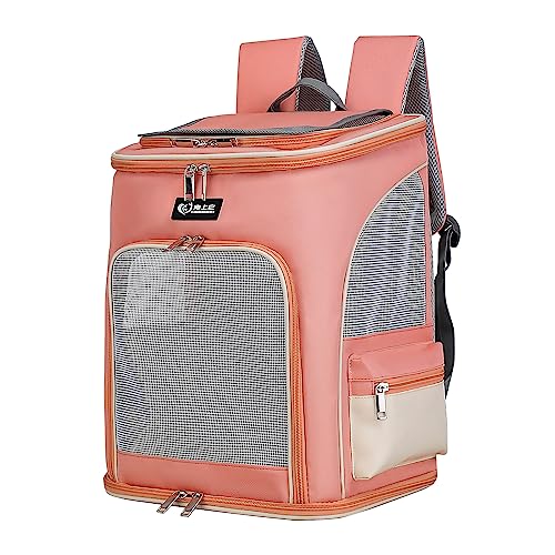 Galatée Haustiertrage-Rucksack, Von Fluggesellschaften Zugelassener, Faltbarer Hundetrage-Rucksack Mit Innerer Sicherheitsleine, Katzentasche, Ideal Für Reisen, Wandern, Camping(Rosa) von Galatée