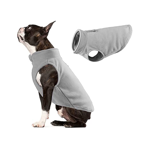 Galatée Hundemantel, Winddichter Schneeanzug Hundebekleidung, Hund Winter Warme Jacke Mit Geschirr Loch, Winter Warme Hundeweste, Haustier Kleidung Outfit Weste(S, Grau) von Galatée