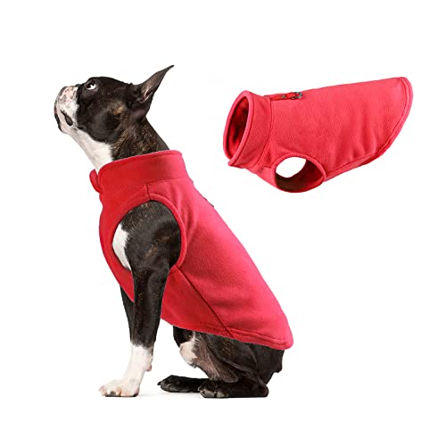 Galatée Hundemantel, Winddichter Schneeanzug Hundebekleidung, Hund Winter Warme Jacke Mit Geschirr Loch, Winter Warme Hundeweste, Haustier Kleidung Outfit Weste(S, Rot) von Galatée