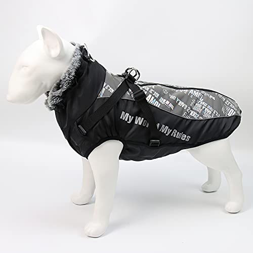 Galatée Hundemantel, wasserdichte Winddichte Haustier-Outdoorjacke, Hundewintermantel Mit Fleece Gefüttert Und Reflektierenden Sicherheitsstreifen（2XL, Reines Weiß von Galatée