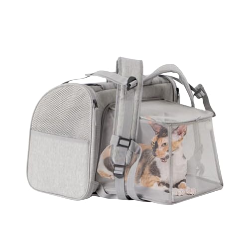 Galatée Hunderucksack, Erweiterbarer Haustierträger -Rucksack Für Kleine Mittelgroße Hund Und Katze, Hunde -Rucksack Für Wanderfahrten Camping Im Freien, Tragbarer Haustierreise -Rucksack(Grau) von Galatée