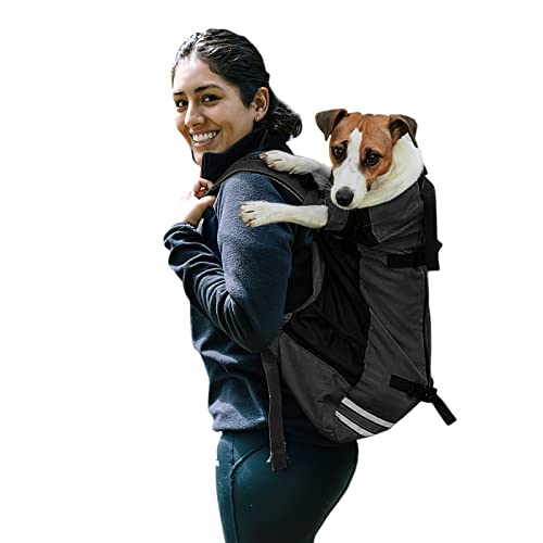 Galatée Hunderucksack, Verstellbarer Hunderucksack Für Kleine Und Mittelgroße Hunde, Einfach Zu Transportieren, Haustierrucksack für Spaziergänge im Freien, Wandern, Bergsteigen, Reisen(L, Schwarz) von Galatée