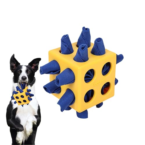 Galatée Hundespielzeug, Hundeschnüffelball, Interaktives Puzzle Hundespielzeug Für Kleine, Mittlere, Große Hunde, Welpen-Leckerli-Spender, Stoffstreifen Versteck Futter Kauspielzeug(Gelb) von Galatée