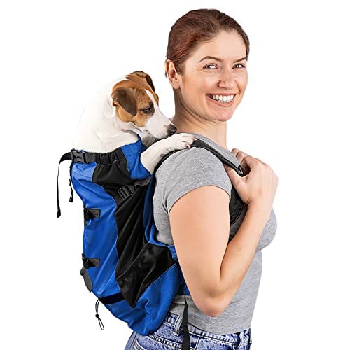 Galatée Hundetragerucksack, Tragbarer Verstellbarer Hunderucksack, Belüfteter Haustiertragerucksack, Haustierrucksack Zum Wandern Im Freien Wandern Bergsteigen Reisen(S, Blau) von Galatée