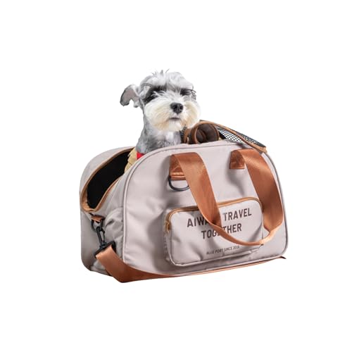 Galatée Hundetragetasche, Kleine Hundetragetasche, Weiche Haustiertragetasche Mit Taschen, Von Fluggesellschaften Zugelassene Katzentasche Mit Atmungsaktivem Netz(Grau) von Galatée