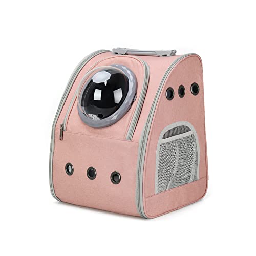 Galatée Katzenrucksack, Faltbarer Haustierrucksack Für Katzen Und Kleine Hunde, Hunderucksack Mit Front- Und Seitenöffnungen, Ideal Zum Wandern, Reisen Im Freien(Rosa) von Galatée