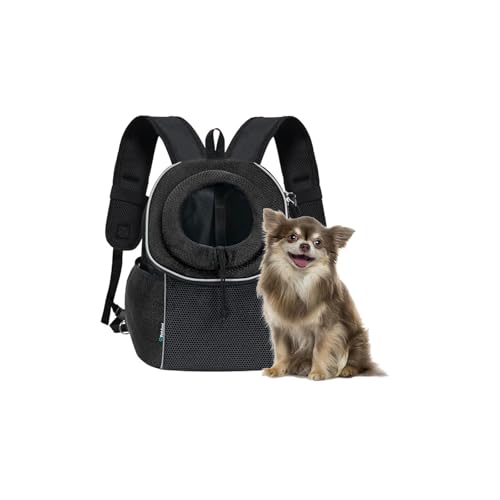 Galatée Katzentrage-Rucksack, Verstellbarer Hunde-Fronttrage-Rucksack, Tragetasche Für Kleine Und Mittelgroße Hunde, Katzentasche Für Reisen, Wandern, Fahrradfahren, Spazierengehen im Freien(Schwarz) von Galatée