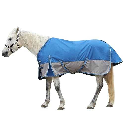 Gallopoff 1200 Denier Ripstop-Regendecke, leicht, wasserdicht, atmungsaktiv, keine Füllung, Blaugrau, 183 cm von Gallopoff