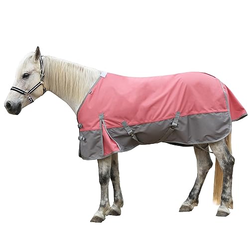 Gallopoff 1200 Denier Ripstop-Regendecke, leicht, wasserdicht, atmungsaktiv, keine Füllung, Rosagrau, 175,3 cm von Gallopoff