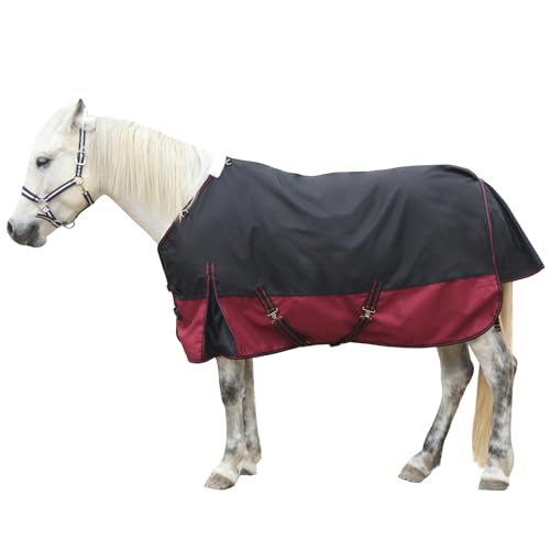 Gallopoff 1200D Reißfeste Pferdedecke, 200g/m² Füllung Outdoordecke Pferd, Leichte, Warme, wasserdichte und Atmungsaktive Winterdecke für Pferde von Gallopoff