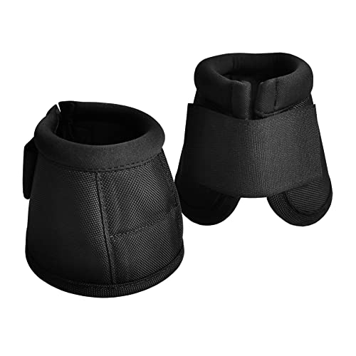 Gallopoff 2520D Horse Bell Boots, No-Turn Horse Bell Boots, Equine Ballistic Hoof Overreach Bell Boot, Paar Schwarz X-Large von Gallopoff