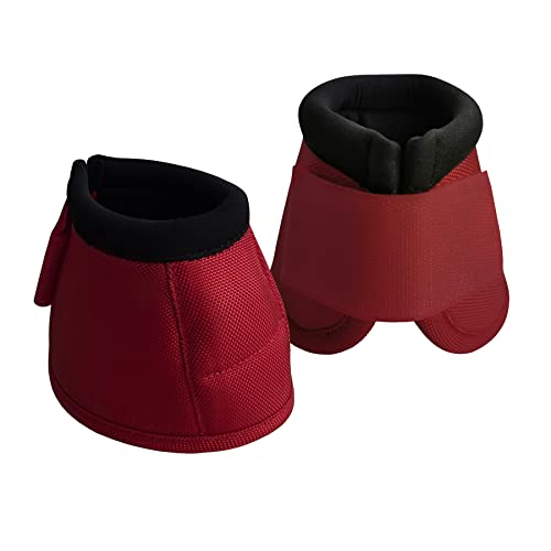 Gallopoff 2520D Horse Bell Boots, No-Turn Horse Bell Boots, Equine Ballistic Hoof Overreach Bell Boot, Paar WineRed Medium von Gallopoff