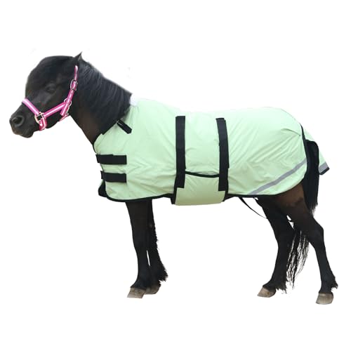 Gallopoff 300D Pony/Shetty Pferdedecke, 150g/m² Füllung Outdoordecke für Pony, Leichte, Warme, wasserdichte, Atmungsaktive und Reißfeste Winterdecke für Ponys Fohlen, Minipferde, Zwergpferde von Gallopoff