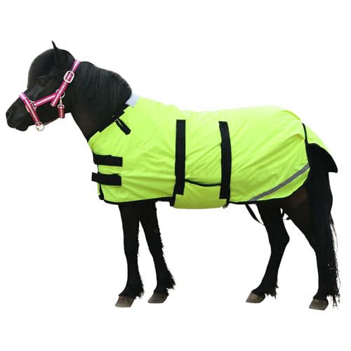 Gallopoff 300D Pony/Shetty Pferdedecke, 150g/m² Füllung Outdoordecke für Pony, Leichte, Warme, wasserdichte, Atmungsaktive und Reißfeste Winterdecke für Ponys Fohlen, Minipferde, Zwergpferde von Gallopoff