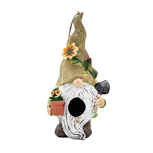 Galt International Gartenzwerg für den Außenbereich, aus Kunstharz, 25,4 cm – Ornament, Vogelnest, Wildvogel, Garten, Rasen-Dekoration von Galt International