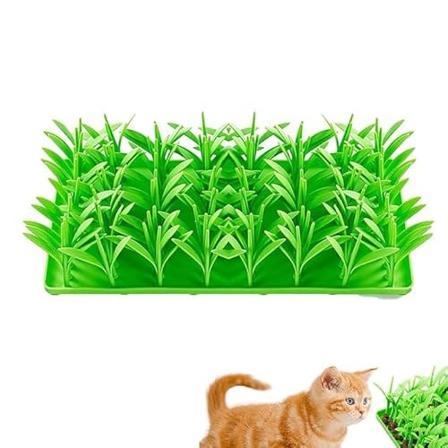 Silikon-Grasmatte for Katzen, Katzengrasmatte for Hauskatzen aus Silikon, Silikon-Gras-Schnüffelmatte for Katzen, Silikon-Gras-Futtermatte for Katzen und Hunde, Silikon-Kauspielzeug for Haustiere von Gamfoam