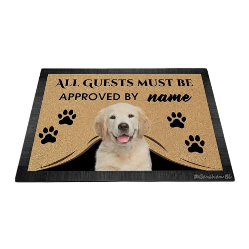 Ganshan Bi Fußmatte mit Aufschrift "Golden Retriever", personalisierbar, Geschenk für Hundeliebhaber, 60 x 40 cm, Stil 1 von Ganshan Bi