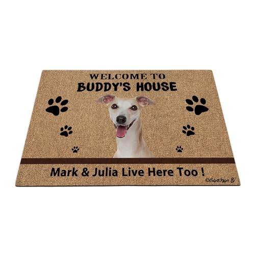 Ganshan Bi Fußmatte mit Aufschrift "Welcome to Dog's House", lustiges Hundepfoten-Design, Geschenk für Hundeliebhaber, 60 x 40 cm von Ganshan Bi