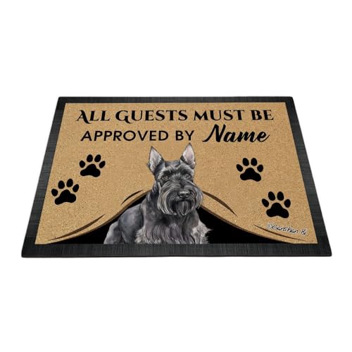 Ganshan Bi Fußmatte mit Motiv "Scottish Terrier", Motiv: Welcome, für alle Gäste müssen vom Hund genehmigt werden, Geschenk für Hundeliebhaber, 89,9 x 60,9 cm von Ganshan Bi