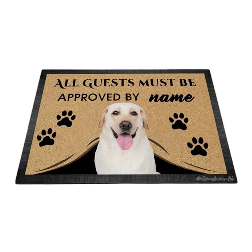 Ganshan Bi Fußmatte mit lustigem Labrador-Motiv, Aufschrift "All Guests Must Be Approach", Fußmatte, Heimdekoration, Geschenk für Hundeliebhaber, 59,9 x 40 cm, Stil 7 von Ganshan Bi