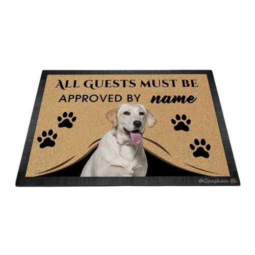 Ganshan Bi Fußmatte mit lustigem Labrador-Motiv, Aufschrift "All Guests Must Be Approach", Fußmatte, Heimdekoration, Geschenk für Hundeliebhaber, 60 x 40 cm, Stil 6 von Ganshan Bi