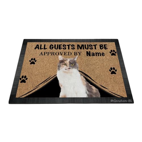 Ganshan Bi Lustige schöne Fußmatte mit Katzenmotiv, Aufschrift "All Guests Must Be Approach", Fußmatte, Heimdekoration, Geschenk für Katzenliebhaber, 60 x 40 cm, Stil 1 von Ganshan Bi