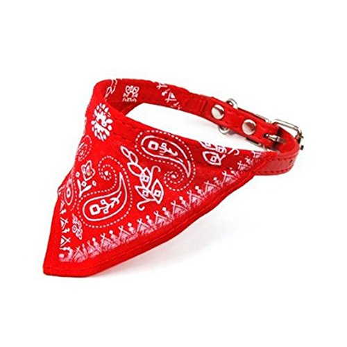 Gaoominy Einstellbar Tuch Kopftuch Halstuch Bandana Schal Kragen mit Kleiner Groesse in Rot Fuer Haustier Hund Katze von Gaoominy