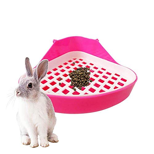 Gaoominy Hase Toilette Mülleimer, Kleines Tier Ecke T？pfchen, Ecke Für Haustier bf？lle Für Kaninchen, Hamster (Rosa) von Gaoominy