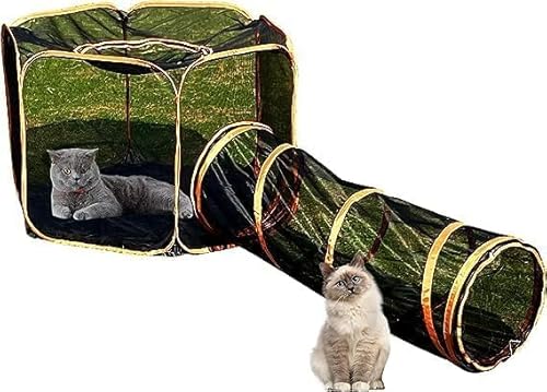 2-in-1 Haustier-Tunnelzelt für Katzen und Hunde, faltbar, für den Außenbereich, Pop-Up-Haustier-Laufstall, Käfigzäune, Haus (Stile 2) von Gaorui