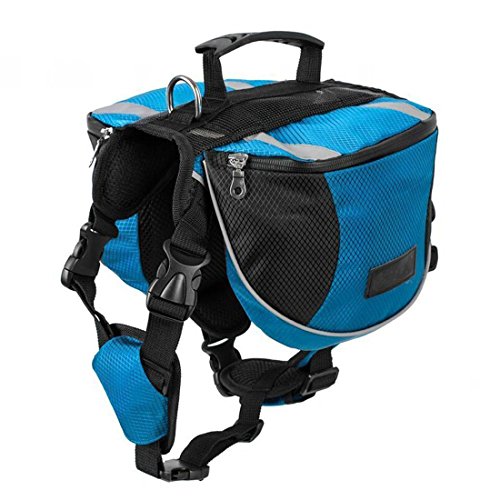 Hunde-Rucksack, Wanderausrüstung für Hunde, Camping, Satteltasche, Rucksack für mittelgroße und große Hunde (M, blau) von Gaorui