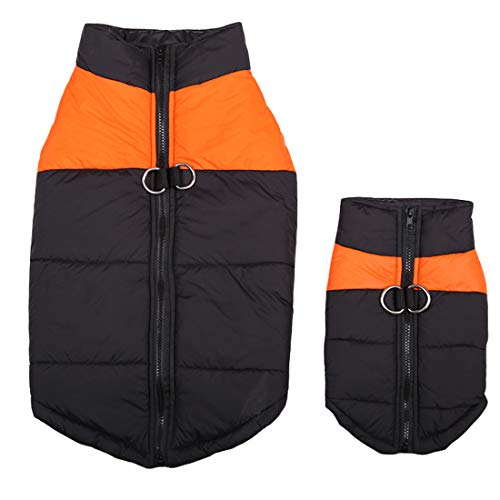 Pet Dog Jacket Vest Winddicht Hundebekleidung Welpenmantel Weste für kleine große Hunde (Orange, XL) von Gaorui