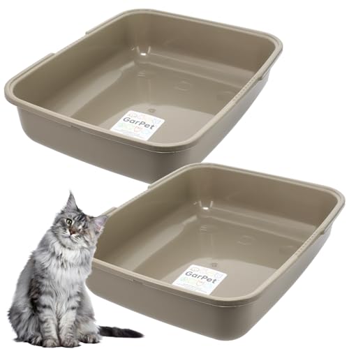 2X Katzenklo XL Katzentoilette offen ohne Deckel Katzen Schalentoilette Klo Toilette Zubehör Doppelpack Sparpaket von GarPet