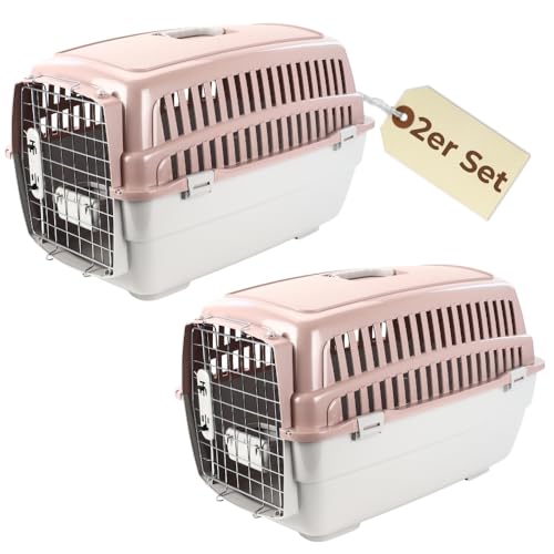 2X Transportbox IATA Flugbox Flugzeug Hundebox Hunde Transportbox Hund für 2 Tiertransportbox Hundetransportbox Gr. L von GarPet