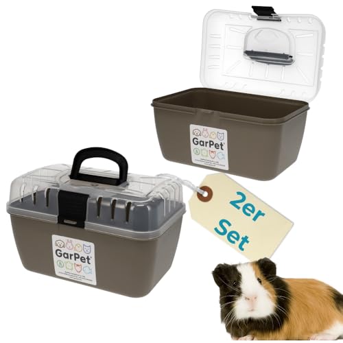 2X Transportbox Kleintier Meerschweinchen Hamster Vogel Mäuse Nagetier Tiertransportbox Trage Box Reisebox Kleintiertransportbox Transportkiste von GarPet