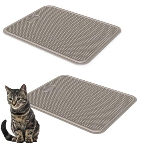 2X Katzenklo Matte Katzenstreu Katzentoilette Vorleger Katzenstreumatte Auffangmatte Grau Vorlegematte Doppelpack Sparpaket von GarPet