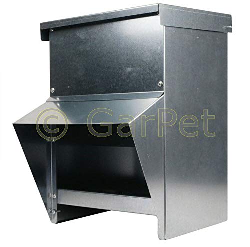 Futterautomat 8 Kg Futter Spender Trog Kaninchen Hase Geflügel Futternapf Deckel von GarPet