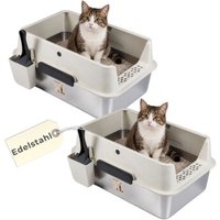 GarPet 2er Set Edelstahl Katzenklo XXL Wanne GarPet 2er Set Edelstahl Katzenklo XXL Wanne von GarPet