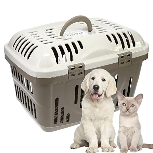 GarPet Transportbox Oben Öffnen Hunde Katzen Kleintier Transport Box Katzenbox Hundebox Open Top Stressfrei Dachöffnung von GarPet