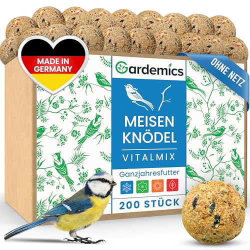 Gardemics Meisenknödel ohne Netz für Wildvögel, Vogelknödel [200 Stück] 18 kg Wildvogelfutter für Artenvielfalt im Garten | Ganzjahresfutter von Gardemics