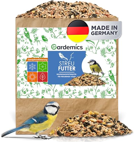 Gardemics Vogelfutter Wildvögel Ganzjährig 10 Kg - Vogelfutter mit Erdnüssen & Sonnenblumenkerne - Wildvogelfutter Ganzjahresfutter für Artenvielfalt im Garten von Gardemics