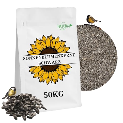 Schwarze Sonnenblumenkerne 50 kg Wildvogelfutter ganzjähriges Futter Vogelfutter Jungtiere geeignet Winterfutter 50kg Ernte 2024 2x25kg von GardenGuru