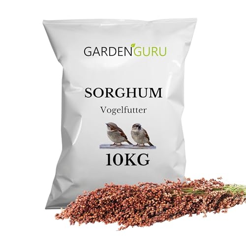 Sorghum Hirse Vogelfutter 10 kg Ergänzung Wildvögel Wellensittich Kanarien kohlenhydrat- und nährstoffreiches, ganzjähriges Vogelfutter Energiequelle für Wild- und Kleinvögel 10kg von GardenGuru