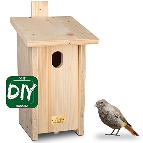 GARDIGO® Nistkasten Bausatz für Gartenrotschwanz I Vogelhaus zum selber Bauen I Made in Germany I Vogelhäuschen aus Holz zum aufhängen von Gardigo