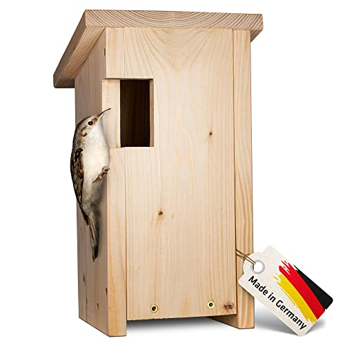 GARDIGO® Nistkasten für Baumläufer I Made in Germany, aus deutschem Holz, Vogelhaus, verschraubt, unbehandelt und wetterfest von Gardigo